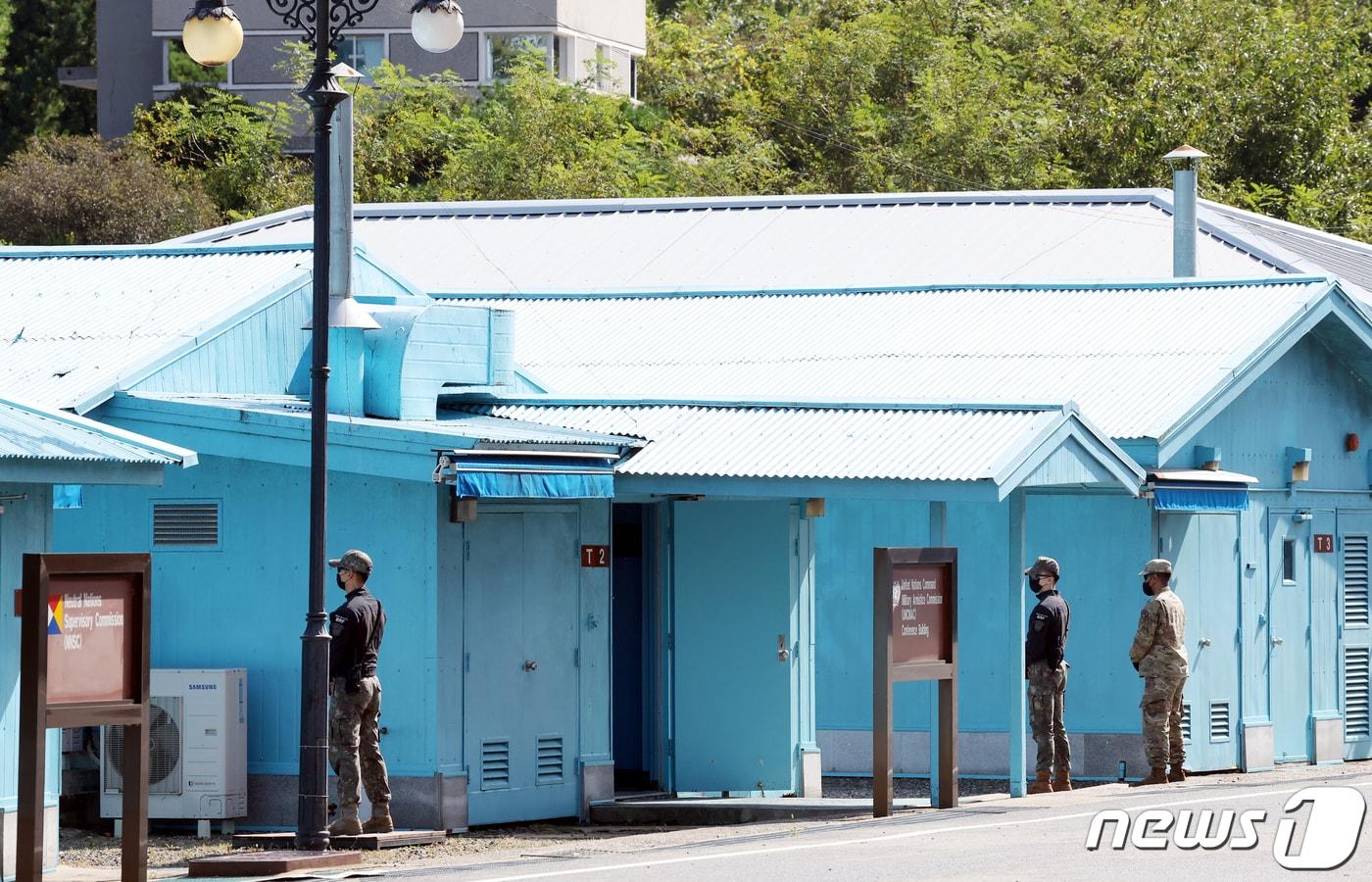 4일 경기 파주시 판문점에서 주한미군과 한국군이 근무를 서고 있다. 2022.10.4/뉴스1 ⓒ News1 사진공동취재단