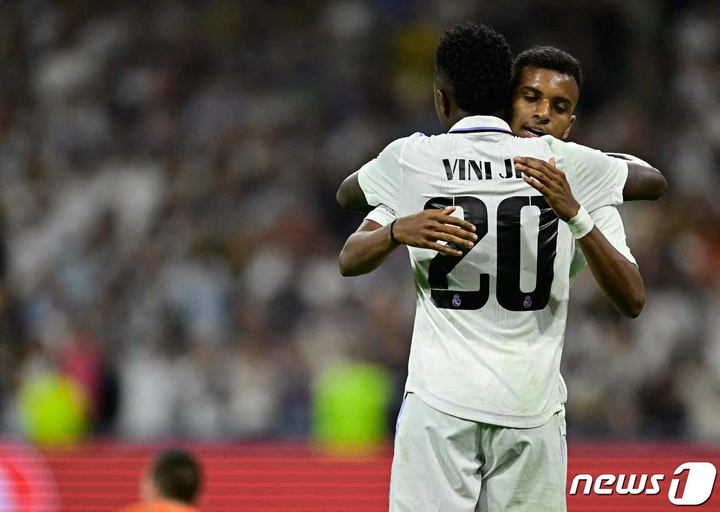 레알 마드리드의 브라질 듀오 비니시우스와 호드리구. ⓒ AFP=뉴스1