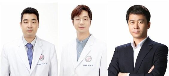 본문 이미지 - (왼쪽부터)한림대강남성심병원 박사현 교수·박성곤 교수·스타랩스 이준호 대표(한림대병원 제공)