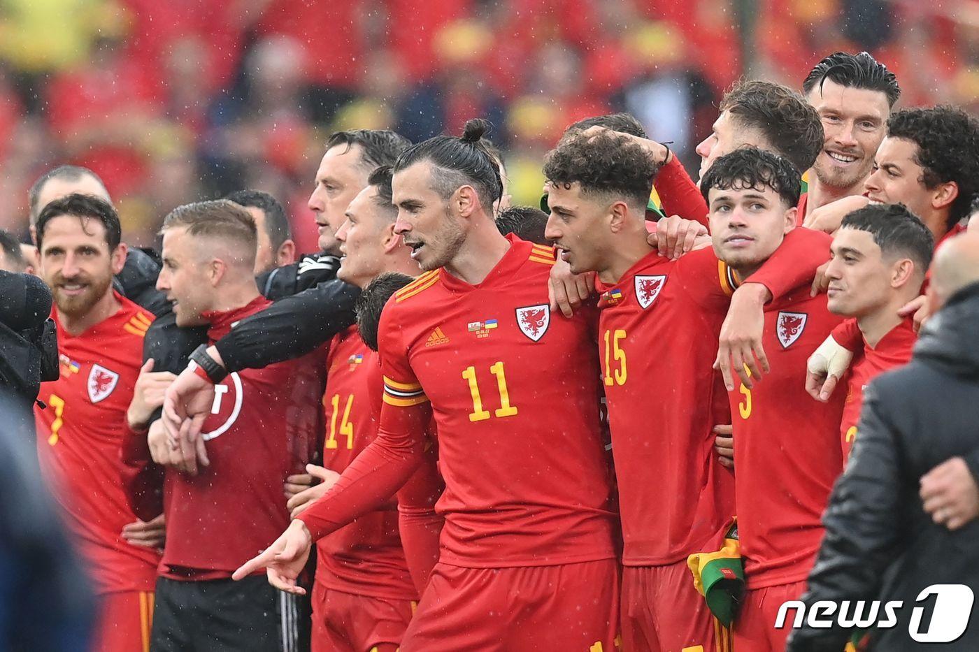 64년 만에 월드컵 본선에 나선 웨일스 대표팀. ⓒ AFP=뉴스1
