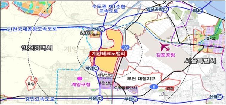 본문 이미지 - 인천계양 테크노밸리 공공주택지구 위치. (국토교통부 제공)