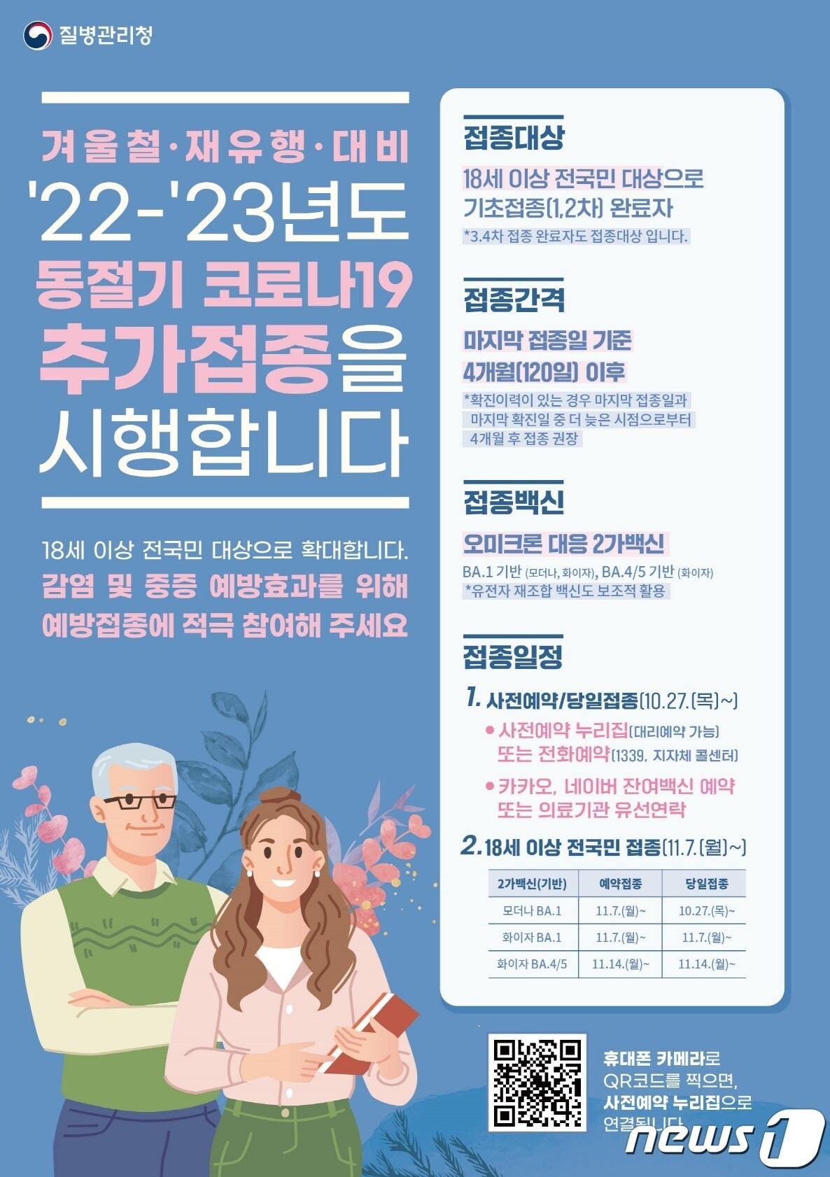 본문 이미지 - 2022~2023년도 동절기 코로나19 백신 추가 접종 홍보문.&#40;수원시 제공&#41;