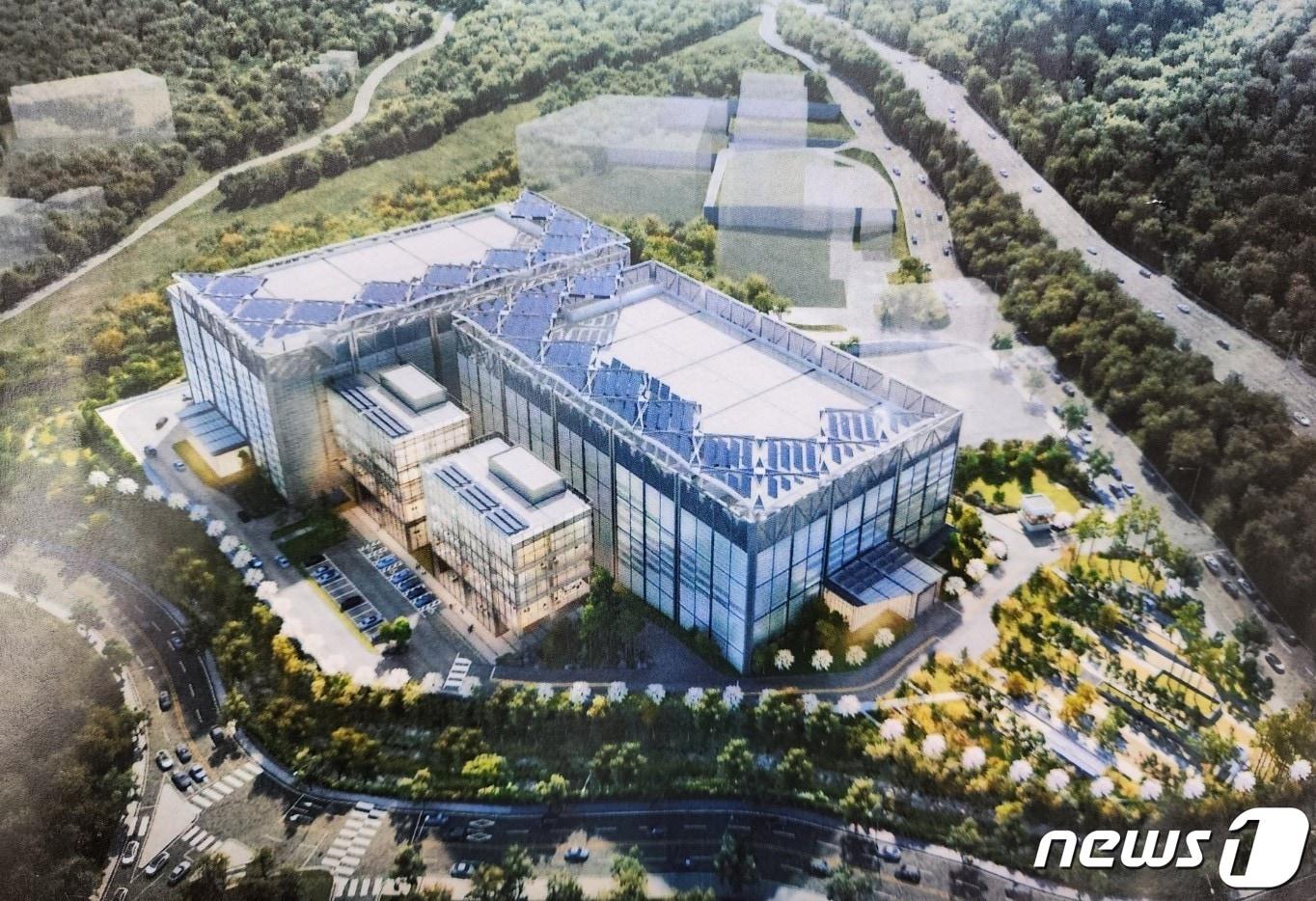 본문 이미지 - 용인시가 요건을 갖추지 못했는데도 허가해 준 것으로 자체 감사에서 확인된 죽전동 데이터센터 조감도.(용인시 제공)