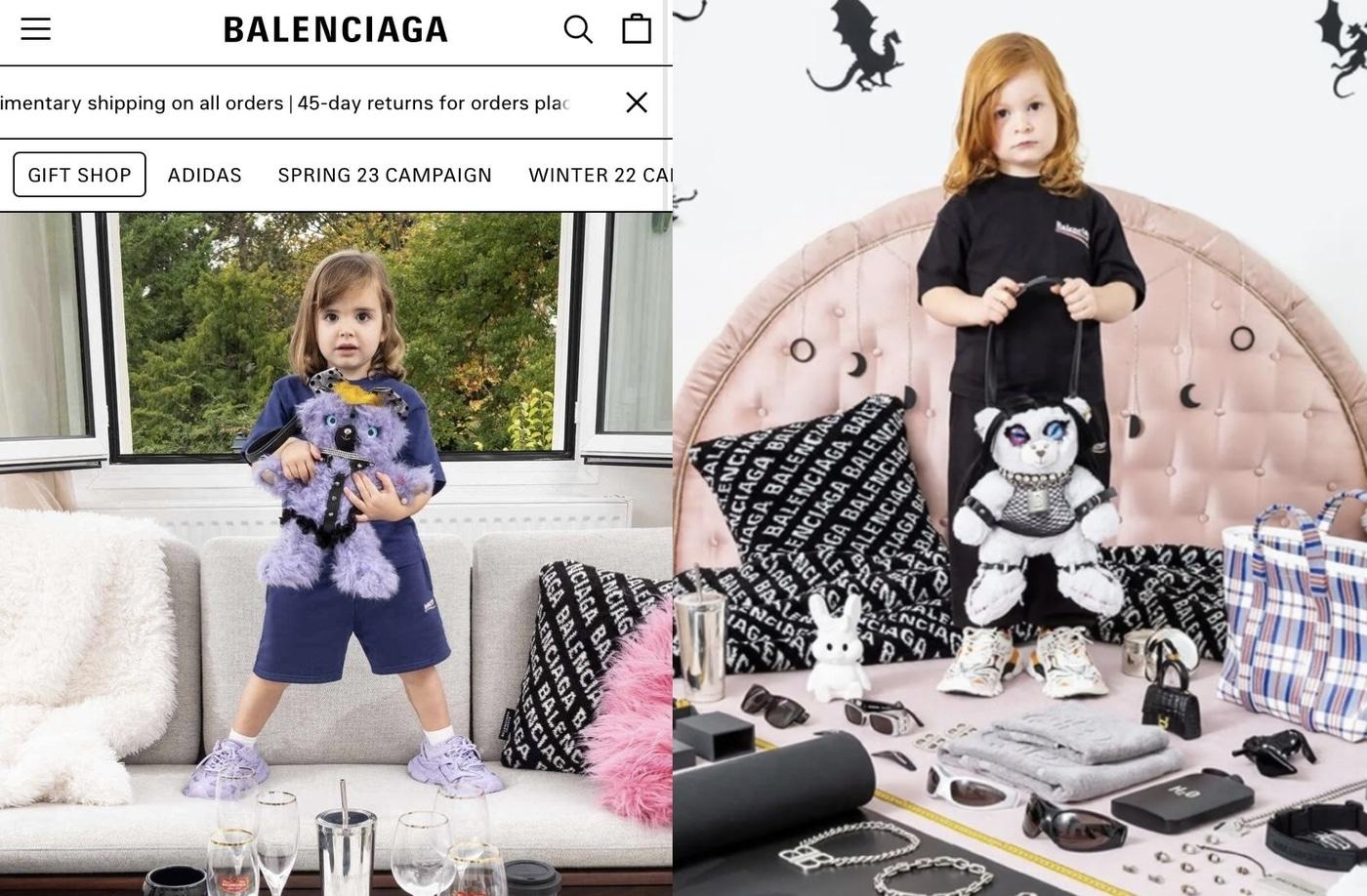 논란이 된 발렌시아가의 광고 사진. 현재는 삭제된 상태다. (트위터 갈무리)