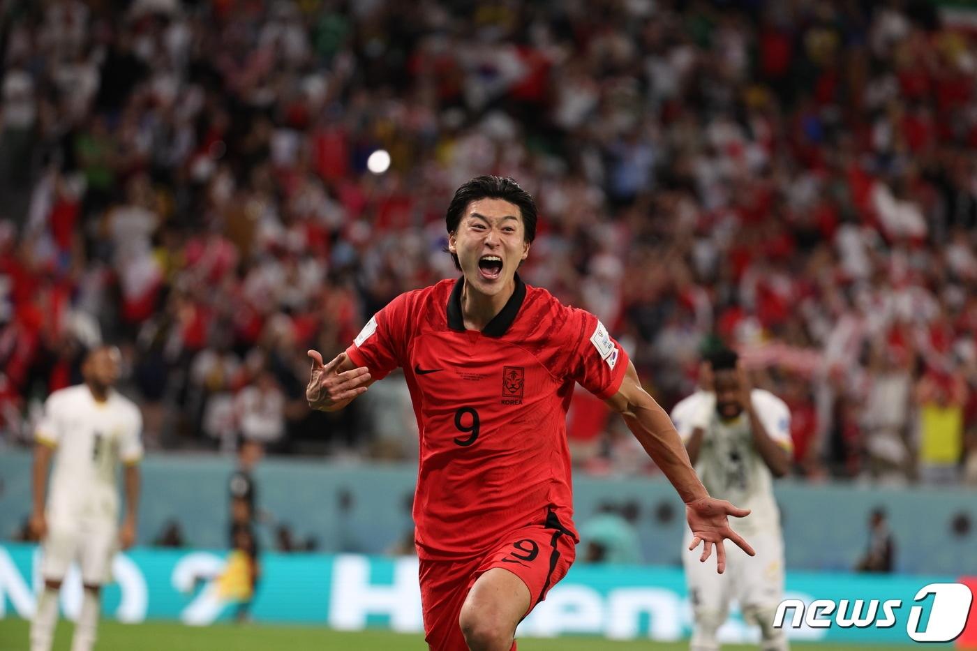 조규성이 1년 8개월 만에 대표팀에 복귀했다.. 2022.11.28/뉴스1 ⓒ News1 이광호 기자