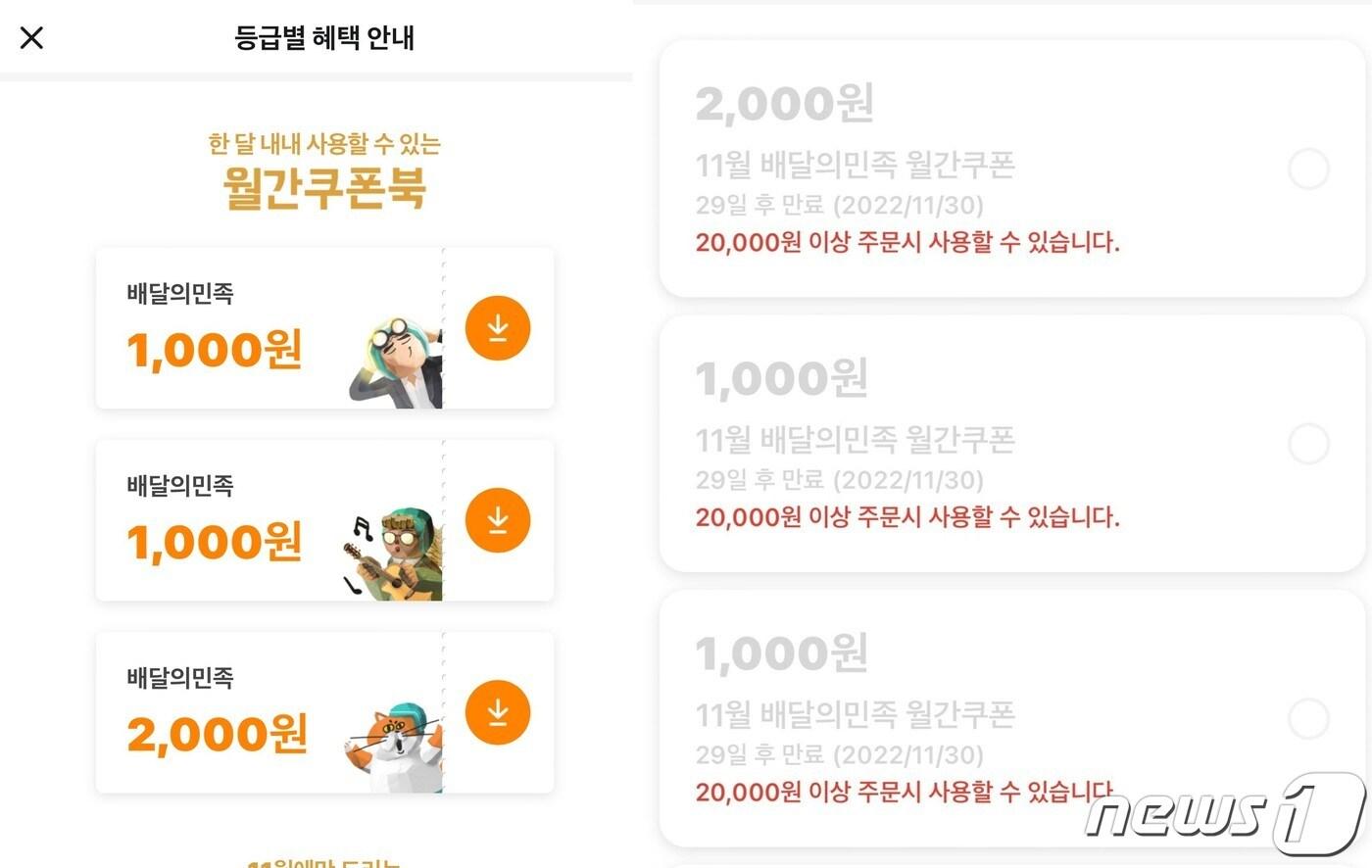 본문 이미지 - 배달의민족 월간 쿠폰북 갈무리