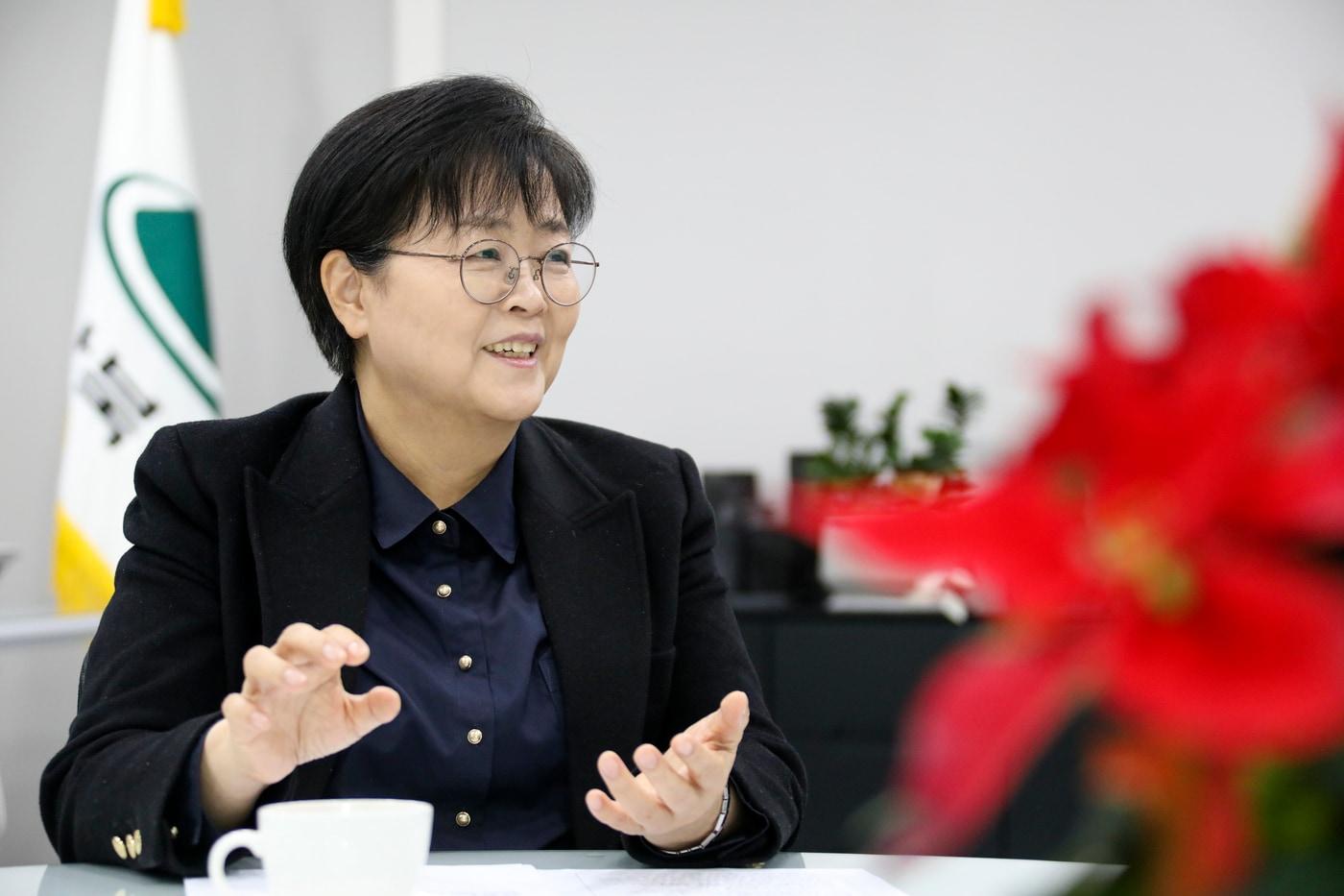 본문 이미지 - 이순희 서울 강북구청장이 지난달 28일 〈뉴스1〉과 인터뷰를 하고 있다. (강북구청 제공) /뉴스1