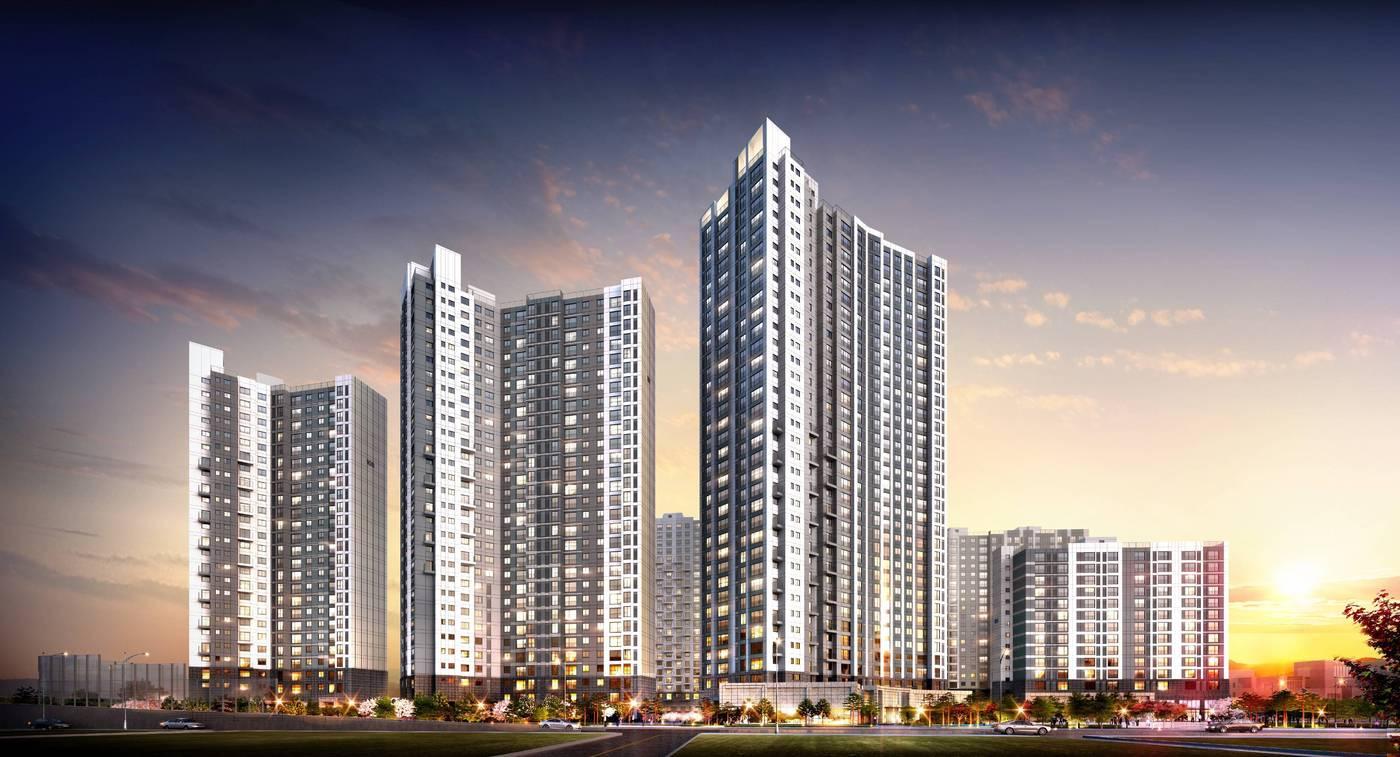 본문 이미지 - 리버센 SK뷰 롯데캐슬 투시도(SK에코플랜트 제공)