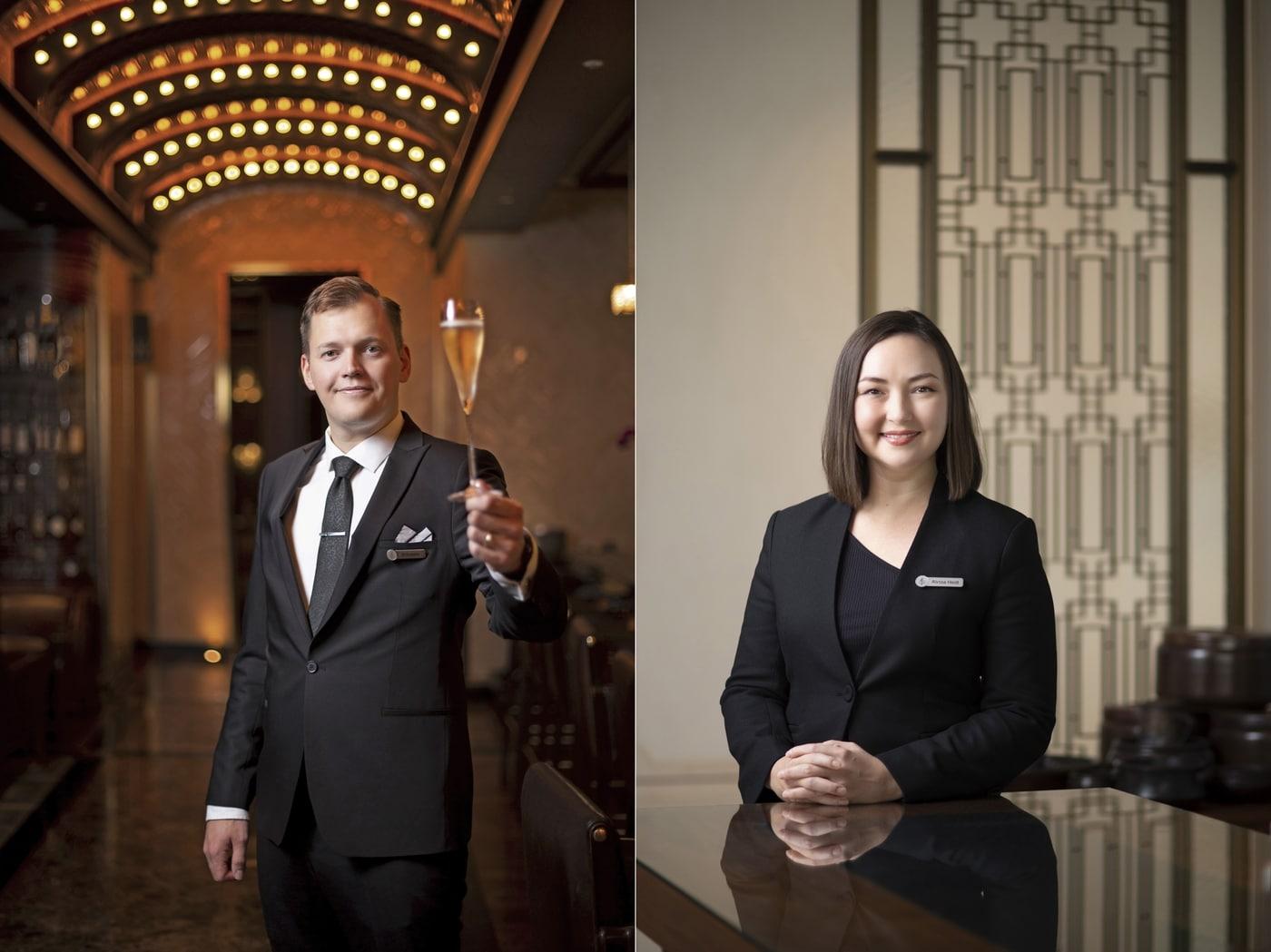 본문 이미지 - 헤드 바텐더 오드 스트란드바켄(왼쪽), 베버리지 크리에이티브 디렉터 알리사 하이트(포시즌스 호텔 제공)