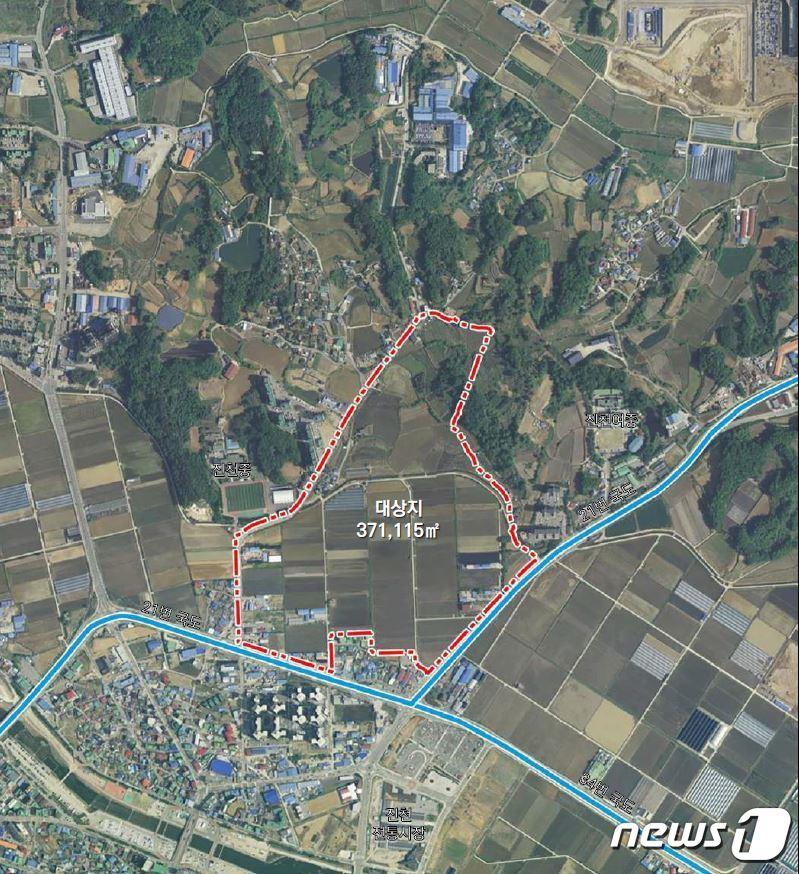 본문 이미지 - 충북 진천군이 진천읍 성석리 일원에 추진 중인 '진천 성석지구 도시개발사업'에 대한 개발계획 변경, 실시계획 인가를 고시했다.(진천군 제공)/ 뉴스1