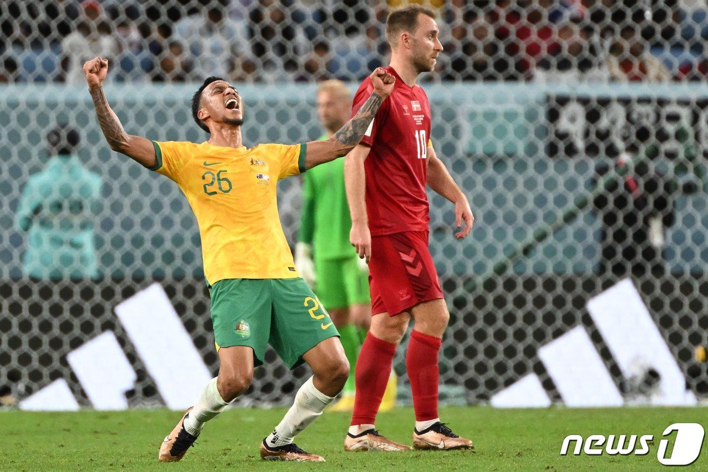 16강 진출에 성공한 호주 ⓒ AFP=뉴스1