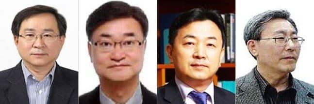 본문 이미지 - 왼쪽부터 오규택 전 과학기술정보통신부 과학기술혁신조정관, 남봉현 전 인천항만공사 사장, 이석호 한국금융연구원 보험·연금연구실장, 최형림 동아대학교 명예교수./사진제공=Sh수협은행 