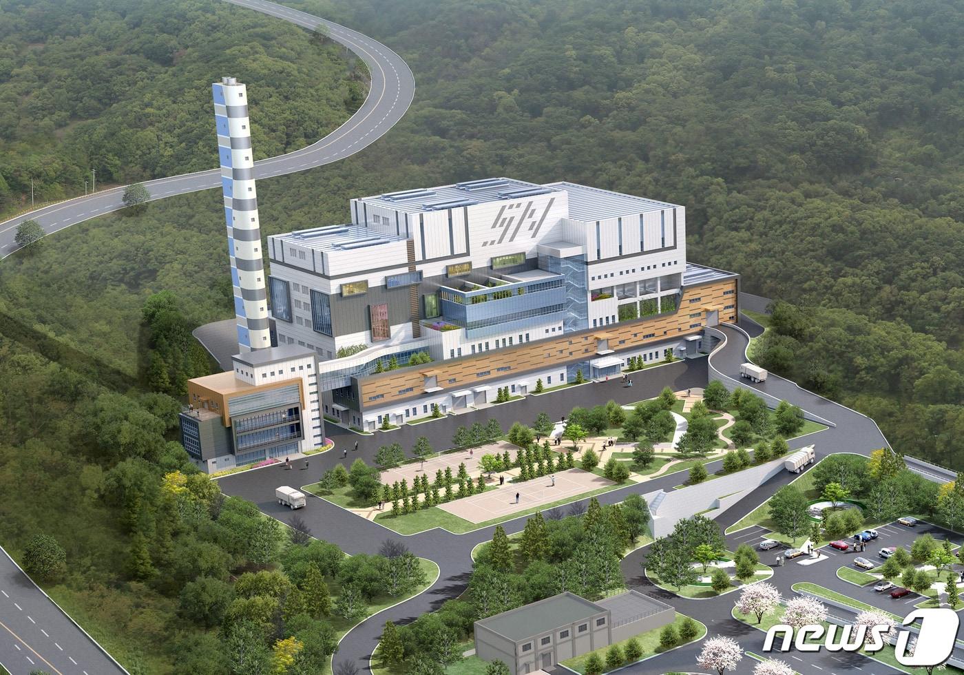 성남시 중원구 상대원1동 노후 소각시설을 대체해 건립되는 500톤 규모의 생활폐기물 처리시설 조감도.(성남시 제공)
