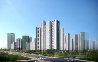 본문 이미지 -  영통 푸르지오 트레센츠 주경 투시도. /대우건설 제공