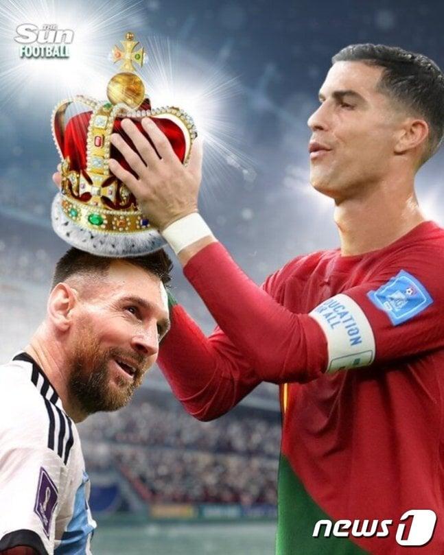 본문 이미지 - 리오넬 메시(왼쪽)와 호날두(더선SNS캡처) 