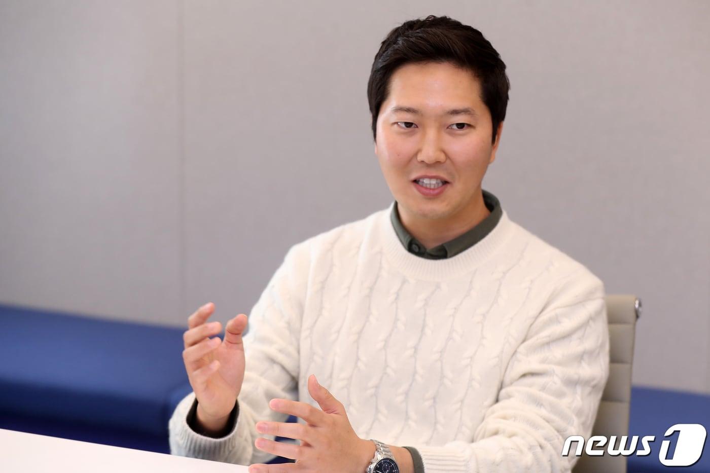 차명훈 코인원 대표가 2일 서울 영등포구 여의도 코인원 본사에서 뉴스1과 인터뷰를 하고 있다. 2022.12.2/뉴스1 ⓒ News1 민경석 기자