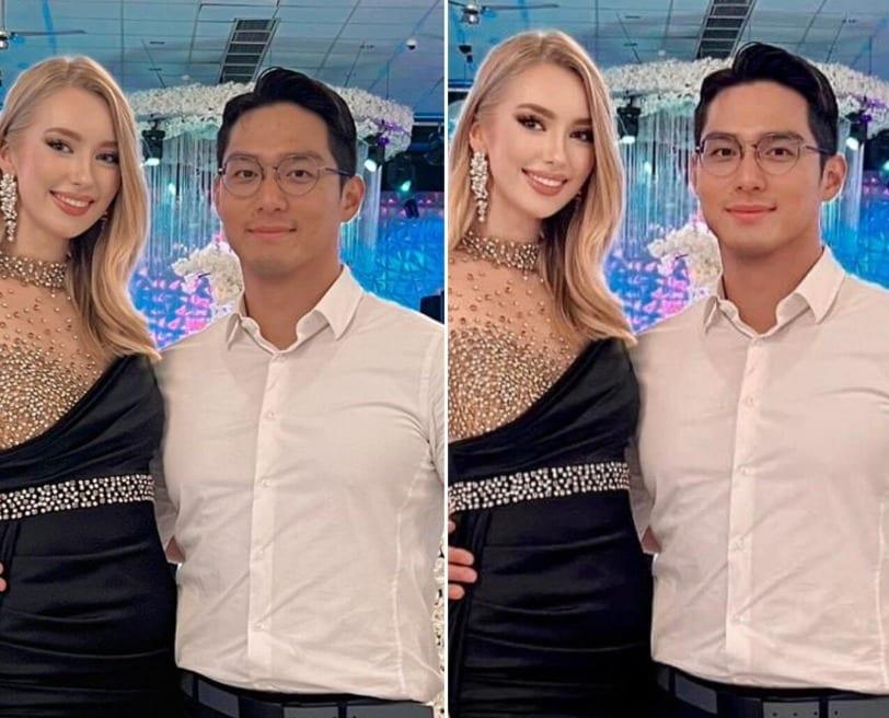 본문 이미지 - 세계 4대 미인대회 중 하나인 '미스 인터내셔널 2022'에서 우승한 야시민 셀벡과 그의 남자친구 박영민씨의 보정 전·후 모습. (온라인 커뮤니티 갈무리)