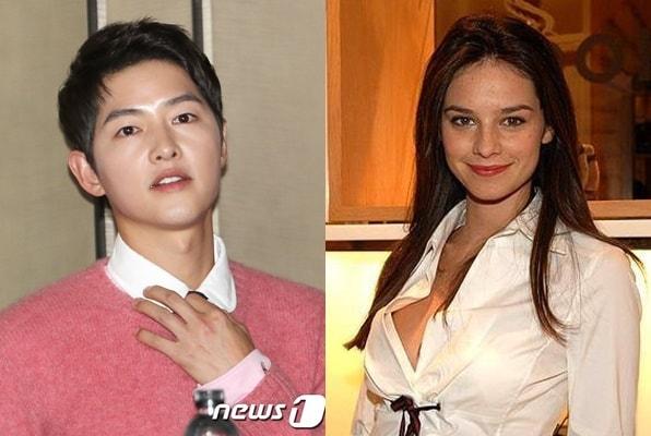 본문 이미지 - 송중기(왼쪽, 뉴스1) 케이티 루이스 사운더스(페이스북 갈무리)