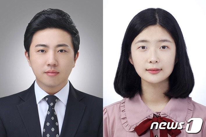 본문 이미지 - 2022 대한민국 인재상에 선정된 전남대 법학전문대학원 김대윤씨(왼쪽)와 광주과학기술원 심수연씨.(광주시 제공)2022.12.29/뉴스1 ⓒ News1 