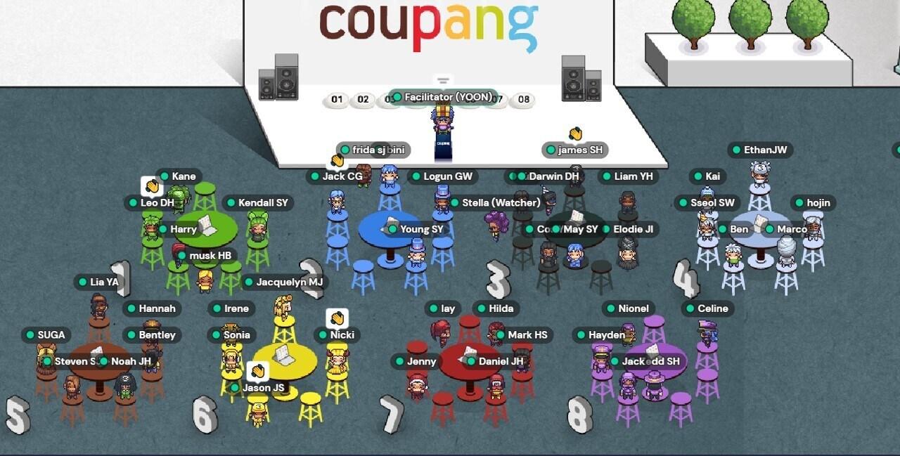 본문 이미지 - 메타버스 가상 오피스 &#39;쿠타운&#39;에서 온보딩 교육 장면.&#40;쿠팡 제공&#41;