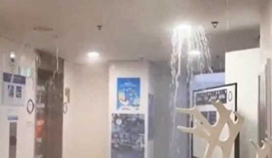 본문 이미지 - 베이징 올림픽 선수촌 천장에서 물이 새는 모습(릴린페레 SNS 캡처)ⓒ 뉴스1