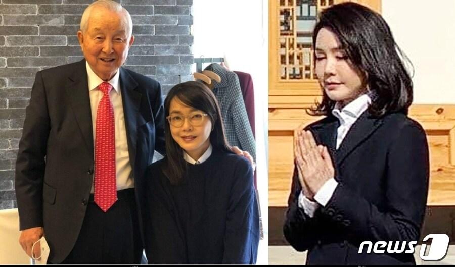 본문 이미지 - 윤석열 국민의힘 대선후보 배우자 김건희씨는 지난 14일 극동방송 이사장 김장환 원로목사를 방문(국민의힘 선대본 제공)한데 이어 17일엔 서울 강남구 봉은사(독자 제공)을 찾았다.. 이에 대해 나경원 전 의원은 조용히 후보 선거운동을 지원하고 있는 것이라고 해석했다; ⓒ 뉴스1