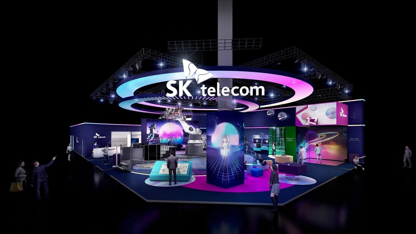 본문 이미지 - SK텔레콤의 'MWC 2022' 전시관 조감도 (SKT 제공)