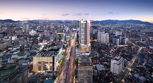 본문 이미지 - 반도건설 역세권 브랜드 상가 '파피에르 반월당역' 광역투시도ⓒ 뉴스1