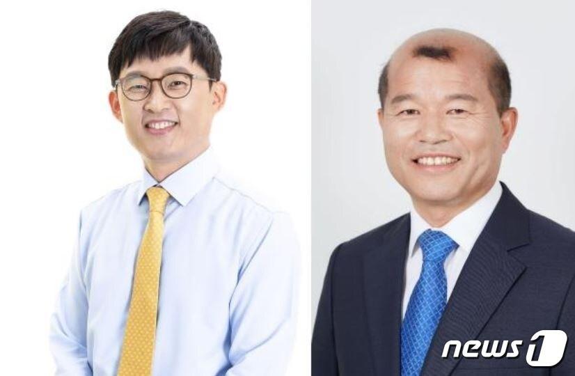본문 이미지 - 사진왼쪽부터 정의당 이주현 지역위원장, 무소속 이기영 후보. ⓒ 뉴스1