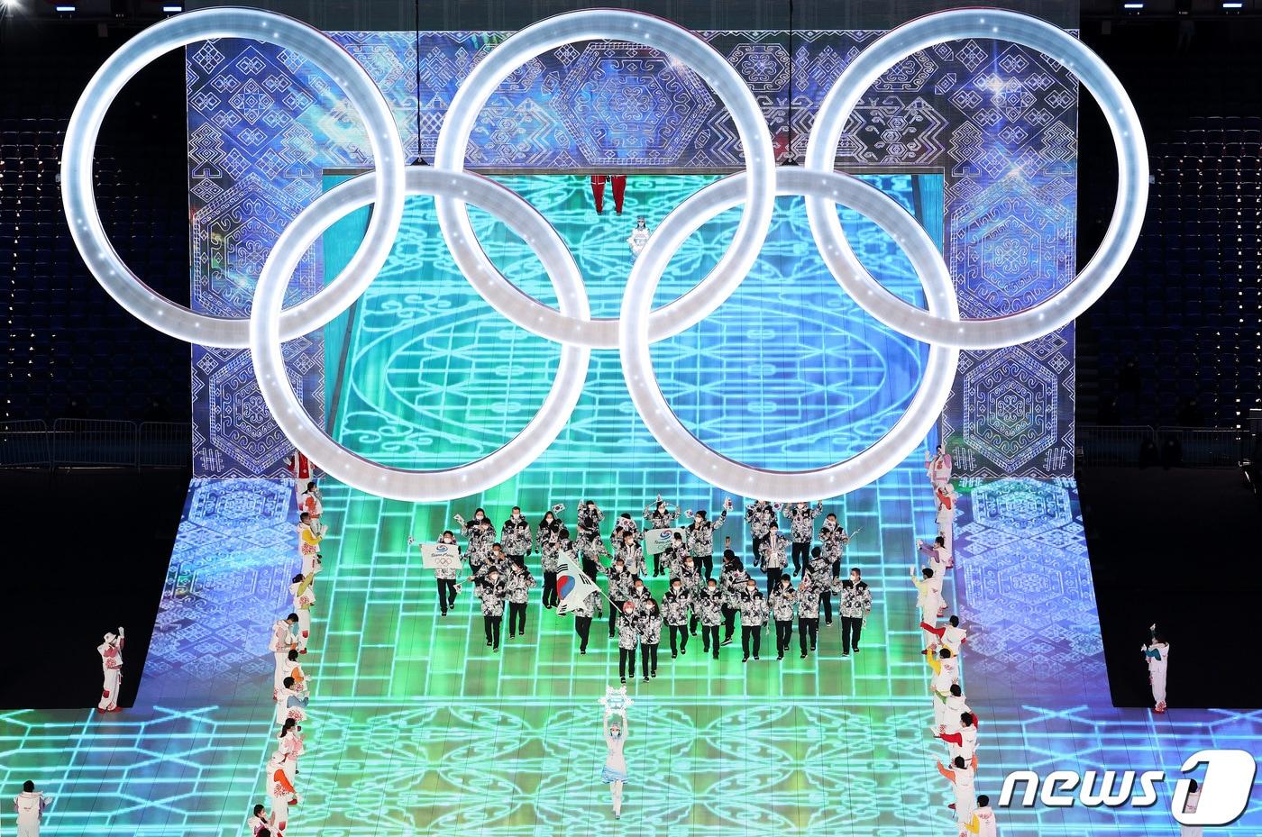 본문 이미지 - 2022 베이징 동계 올림픽 당시 한국 선수단이 입장하던 모습. /뉴스1 DB ⓒ News1 박지혜 기자