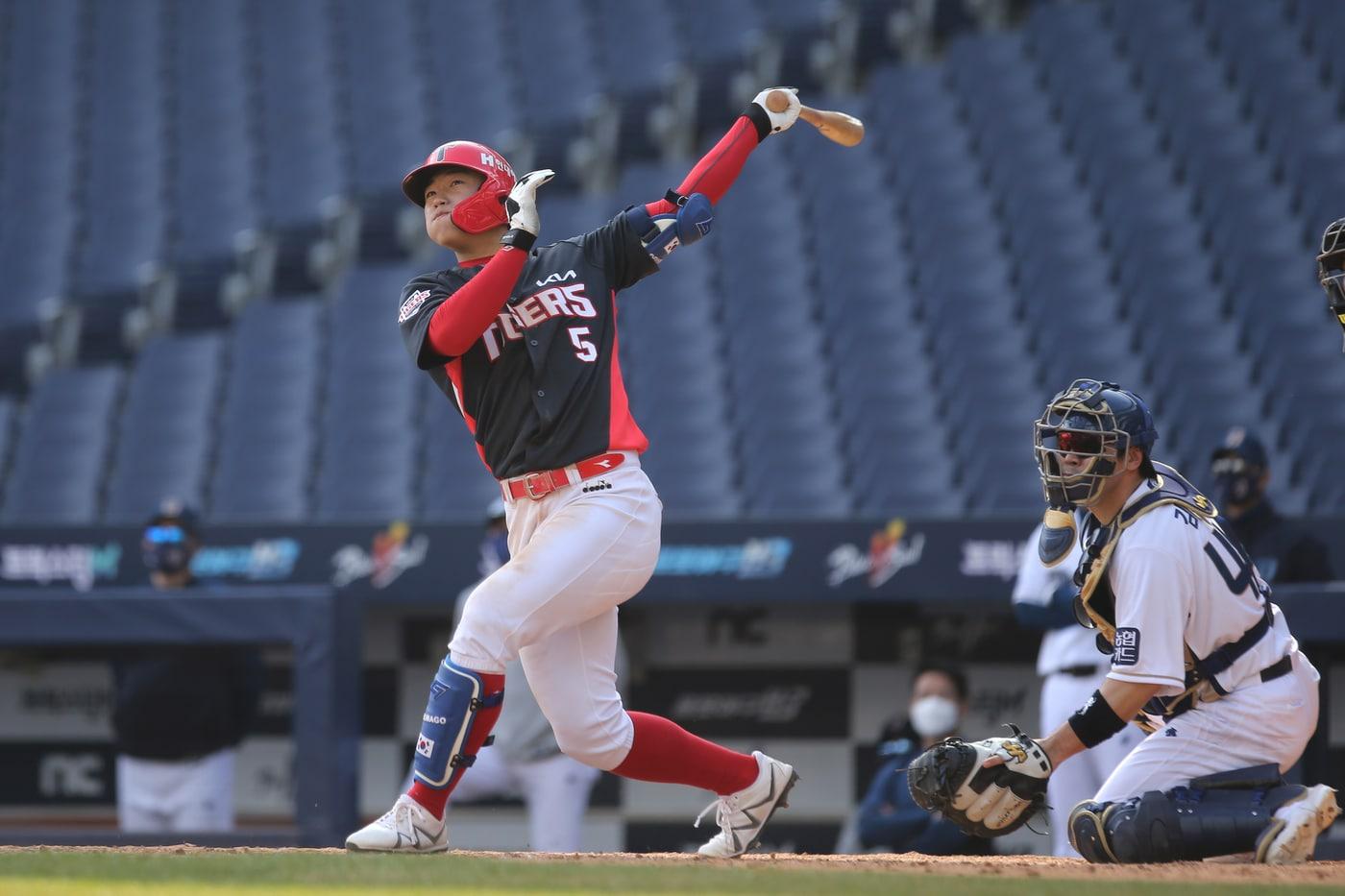 KIA 타이거즈 신인 김도영은 16일 현재 시범경기 타율 공동 7위에 올라 있다.(KIA 타이거즈 제공) ⓒ 뉴스1
