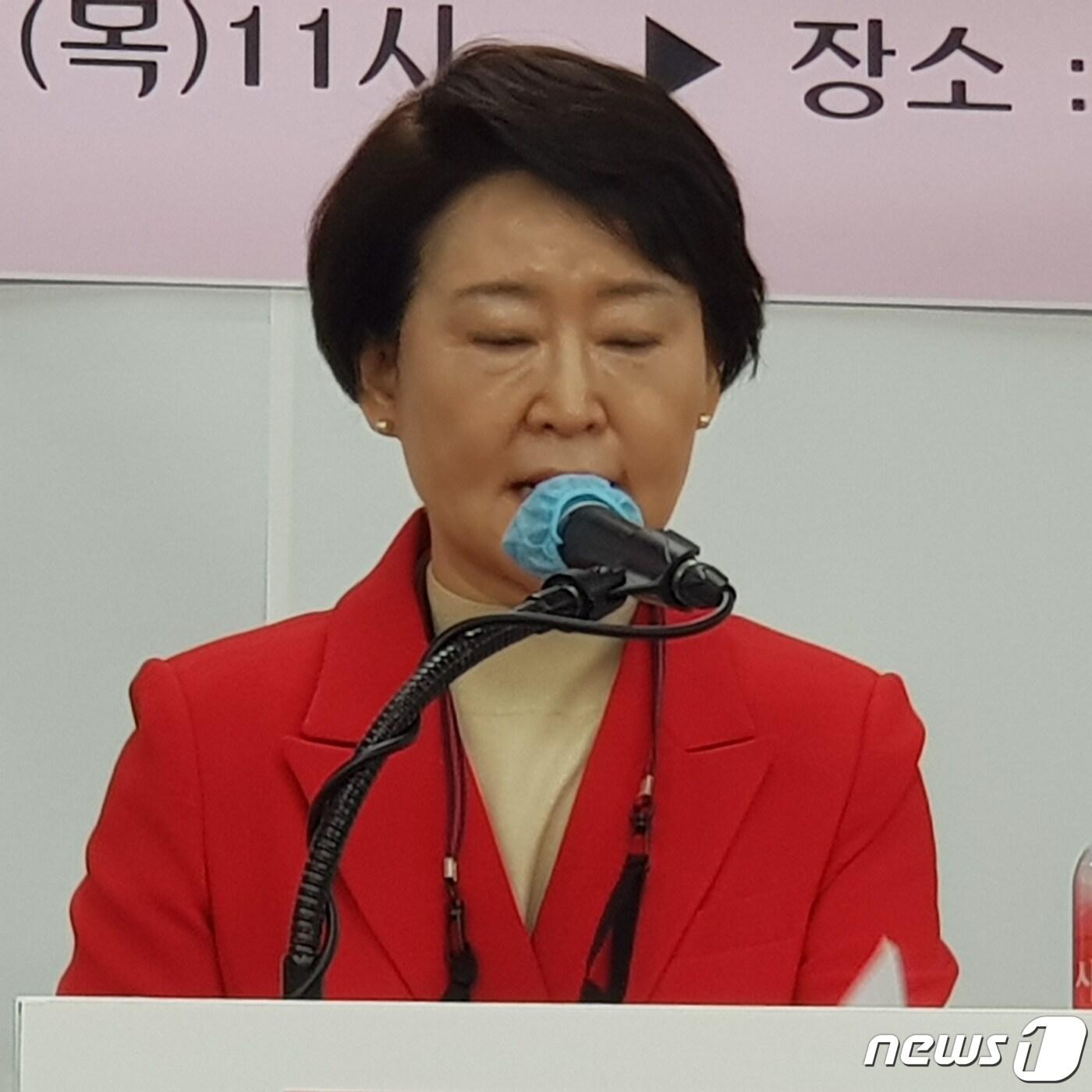 본문 이미지 - 권은희 전 국회의원이 기자회견에서 용인시장 후보 출마를 선언하고 있다. ⓒ News1 김평석 기자