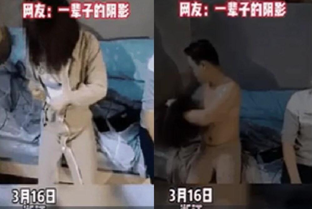 본문 이미지 - 여장한 채 남성과 성매매를 시도한 남성이 가발과 옷을 벗는 모습. (소후 갈무리) ⓒ 뉴스1