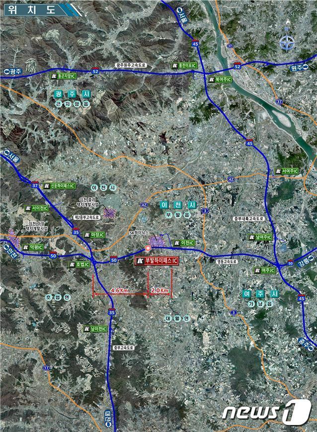 본문 이미지 - 영동고속도로 부발하이패스IC 위치도.(송석준 의원 제공) ⓒ News1  