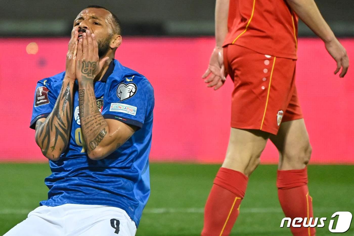 이탈리아가 북마케도니아와의 월드컵 PO에서 패했다. ⓒ AFP=뉴스1