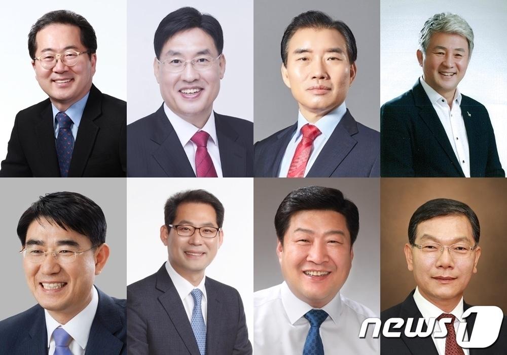 본문 이미지 - 제8회 전국동시지방선거 전남 순천시장 예비후보. 왼쪽부터 시계방향으로 허석 현 순천시장, 구희승 전 광주지방법원 판사, 김동현 전 국민안전처 기획조정실장, 김영득 팔마청백리문화재단 이사장, 장만채 전 전라남도교육감, 오하근 전 전라남도의회 의원, 손훈모 변호사, 노관규 전 순천시장.2022.3.28/뉴스1 ⓒ News1 김동수 기자