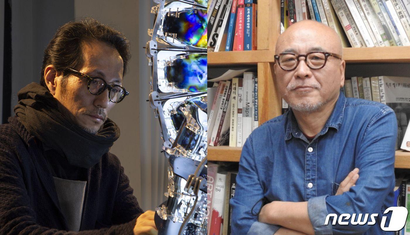 제59회 베니스비엔날레 한국관 김윤철 대표작가(왼쪽)와 이영철 총감독 ⓒ 뉴스1