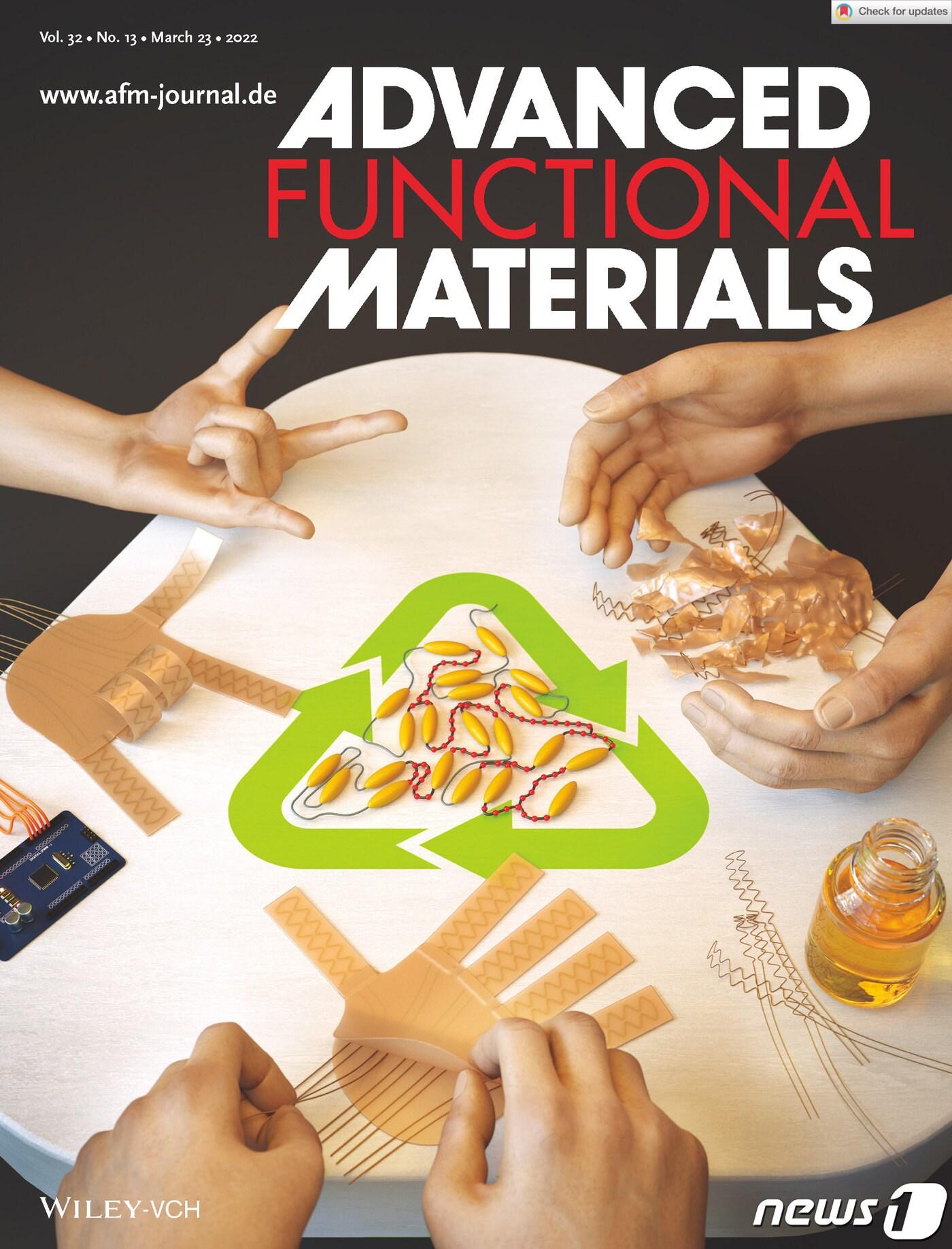 본문 이미지 - 학술지 ‘어드밴스드 펑셔널 머터리얼즈(Advanced Functional Materials)’ 표지.(부산대 제공) ⓒ 뉴스1