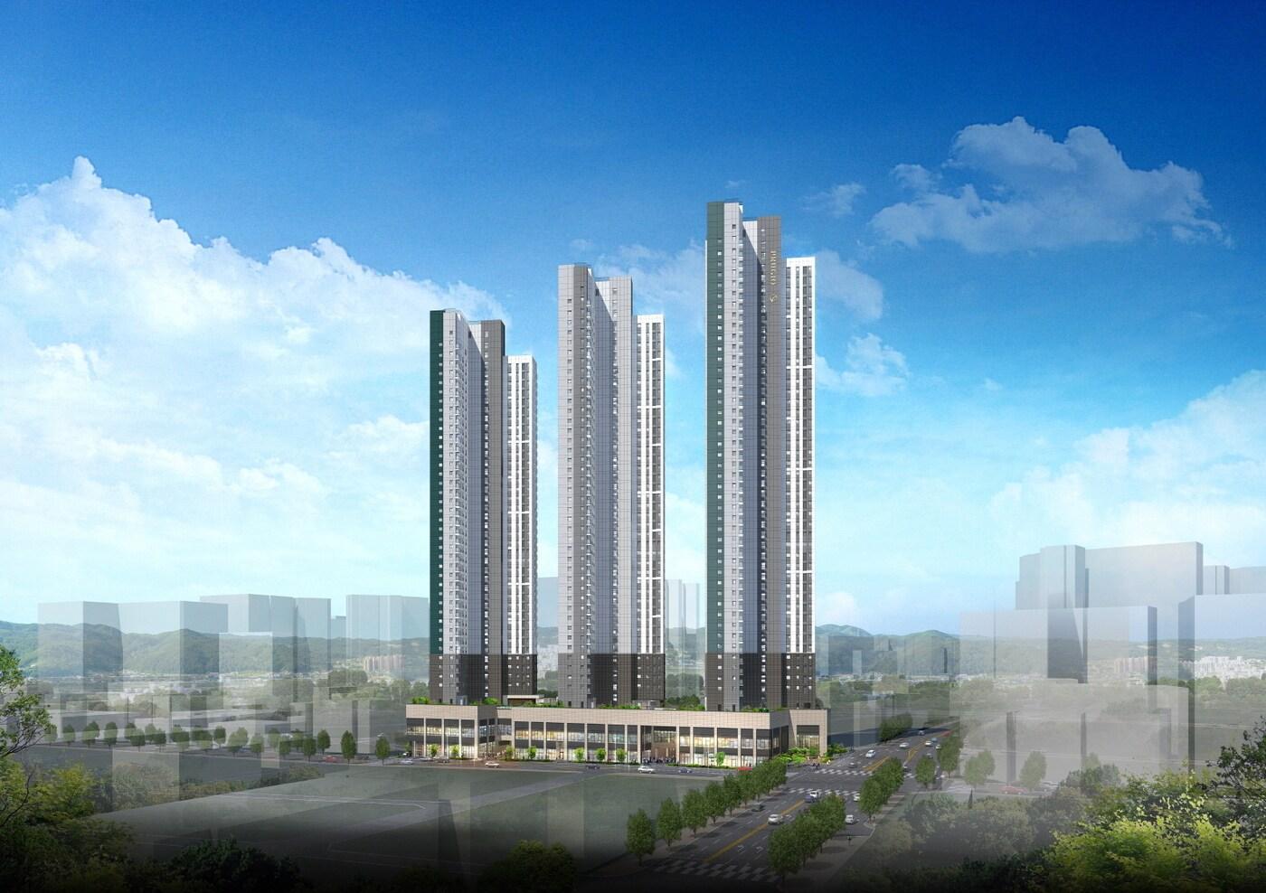 본문 이미지 - 문수로 푸르지오 어반피스 주경투시도. ⓒ 뉴스1