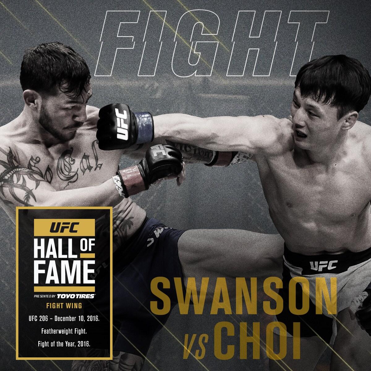 본문 이미지 - 최두호와 컵 스완슨의 2016년 경기가 UFC 명예의 전당에 헌액됐다.(UFC SNS 캡처)ⓒ 뉴스1