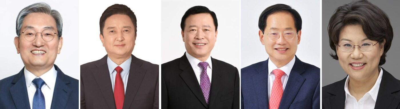 본문 이미지 - 왼쪽부터 더불어민주당 노영민 전 대통령 비서실장, 국민의힘 김영환 전 의원·박경국 전 차관·오제세 전 의원·이혜훈 전 의원(국민의힘 가나다 순). ⓒ 뉴스1