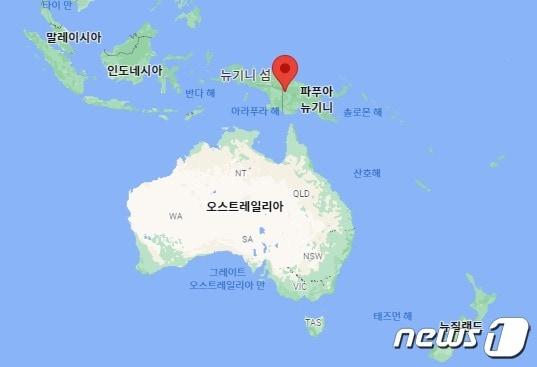 본문 이미지 - 파푸아뉴기니 위치도 - 네이버 지도 갈무리