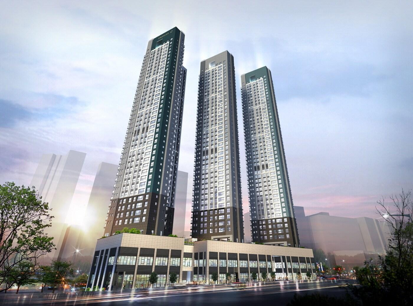 본문 이미지 - 문수로 푸르지오 어반피스 야경투시도. ⓒ 뉴스1