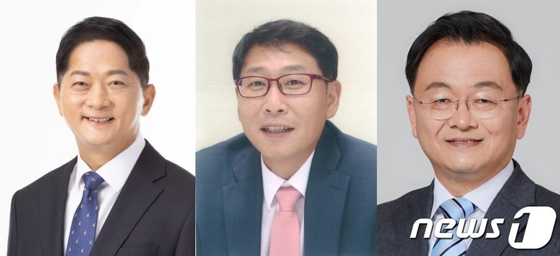 본문 이미지 - 사진 왼쪽부터 이재준 고양시장, 김영환 예비후보, 민경선 예비후보. ⓒ 뉴스1