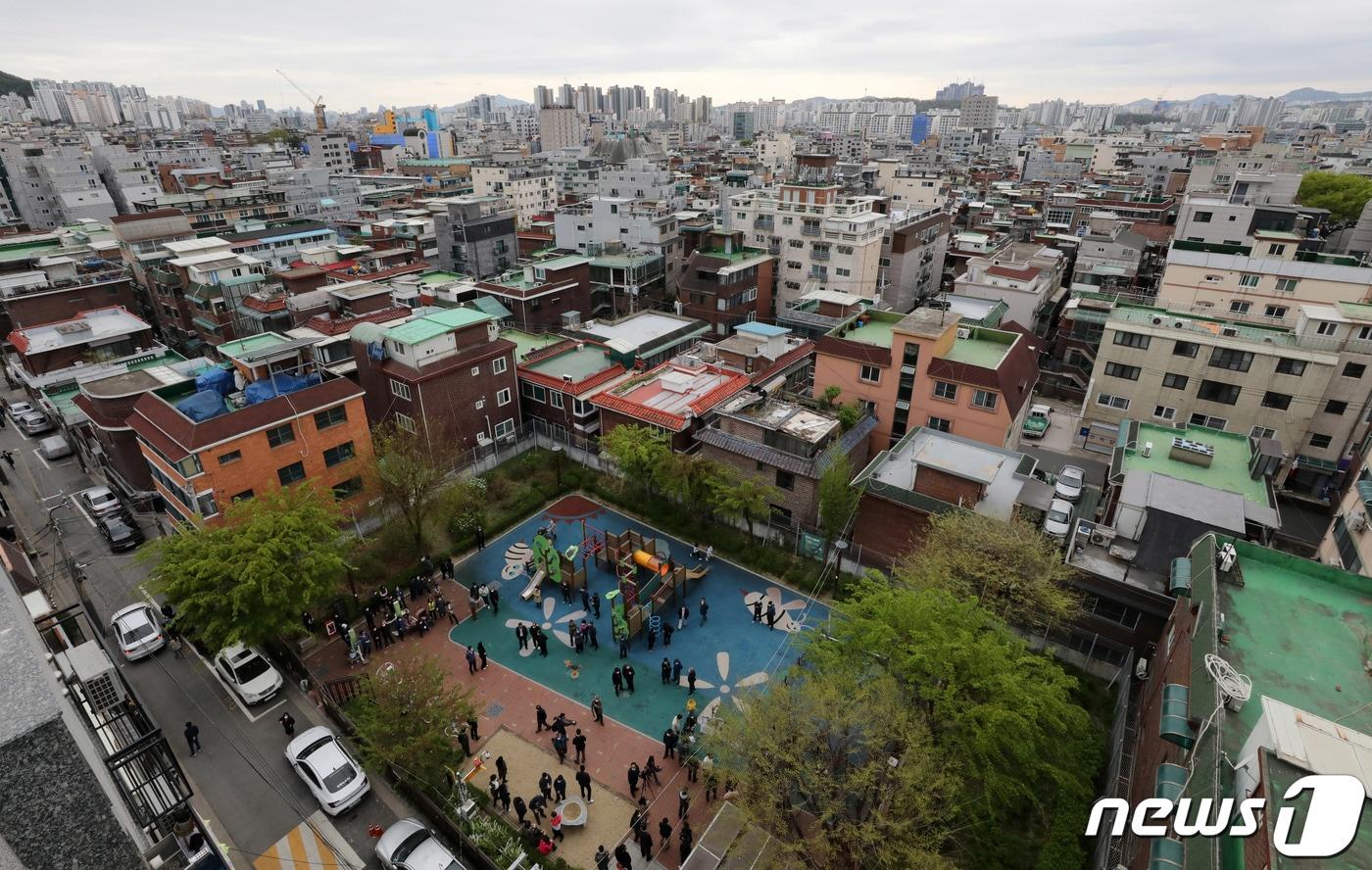 서울 중랑구 모아타운 시범사업지 일대 전경. ⓒ News1 박세연 기자