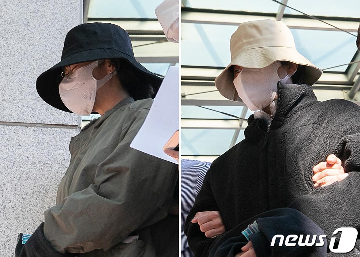 본문 이미지 - 8억대 사망보험금을 노리고 남편 A씨를 숨지게 한 혐의로 공개수배된 이은해(왼쪽)와 내연남 조현수가 16일 오후 인천지방검찰청으로 압송되고 있다./뉴스1 ⓒ News1 신웅수 기자