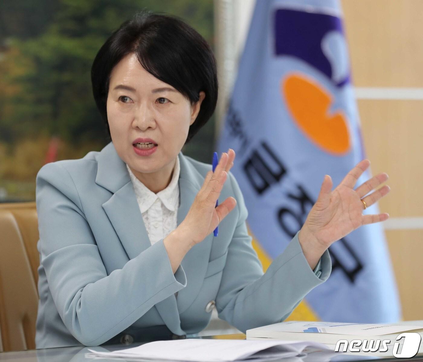 본문 이미지 - 정미영 금정구청장이 부산 금정구 금정구청에서 뉴스1과 인터뷰를 하고 있다.ⓒ News1 김영훈 기자