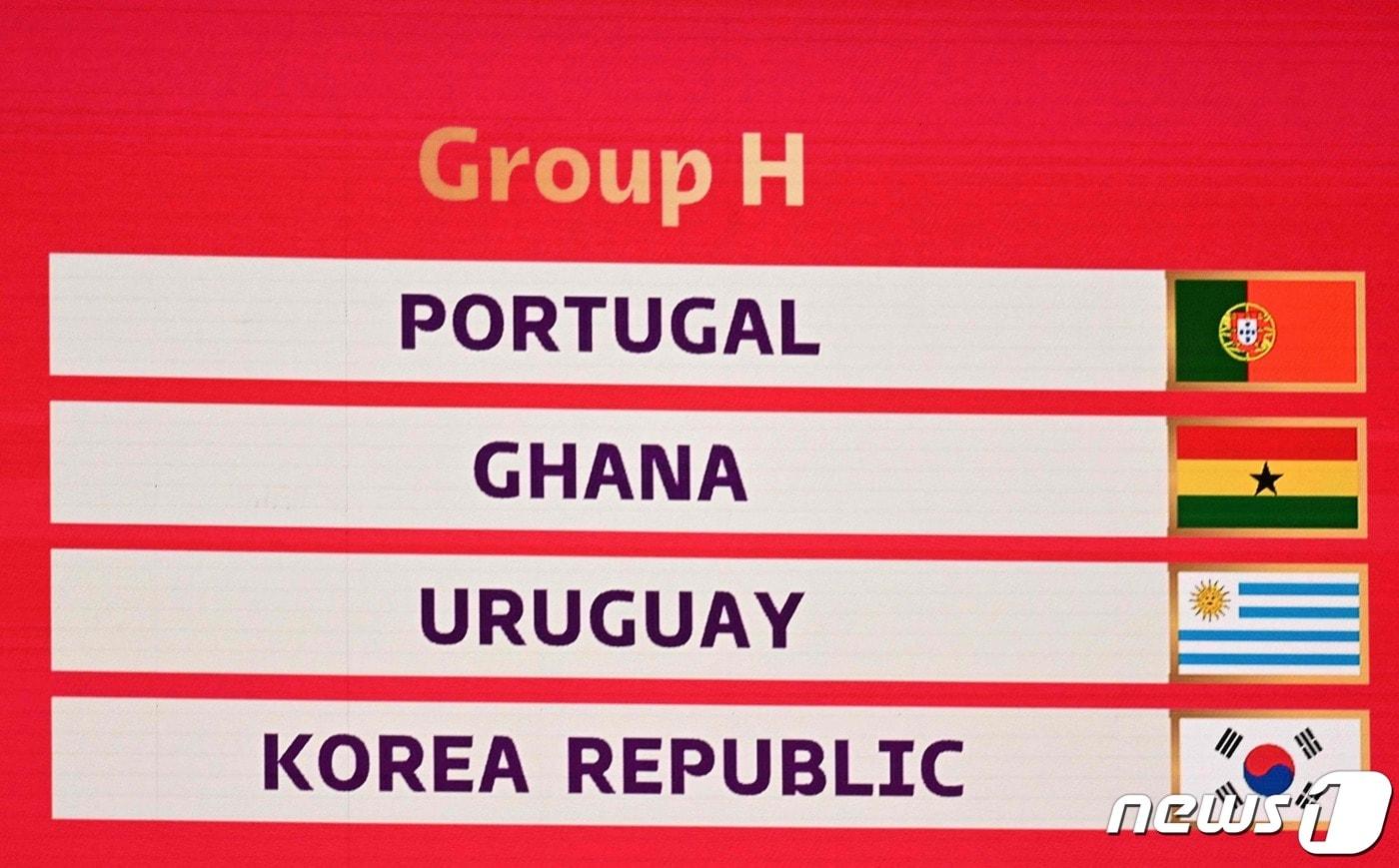 한국이 2022 FIFA 카타르 월드컵에서 포르투갈, 가나, 우루과이와 H조에 속했다. ⓒ AFP=뉴스1