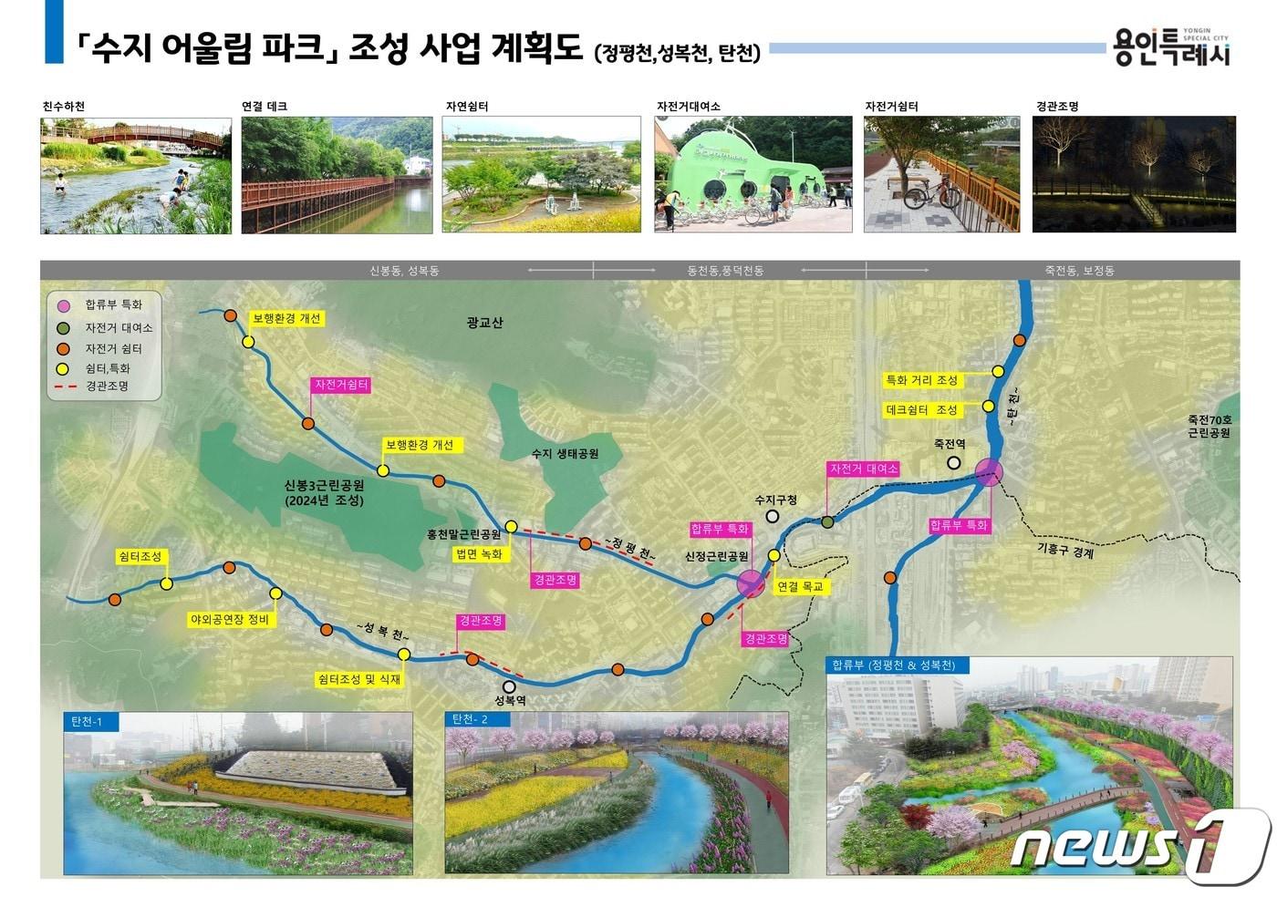 본문 이미지 - 용인시가 수지구에 조성하는 '어울림파크' 계획도.(용인시 제공) ⓒ News1 