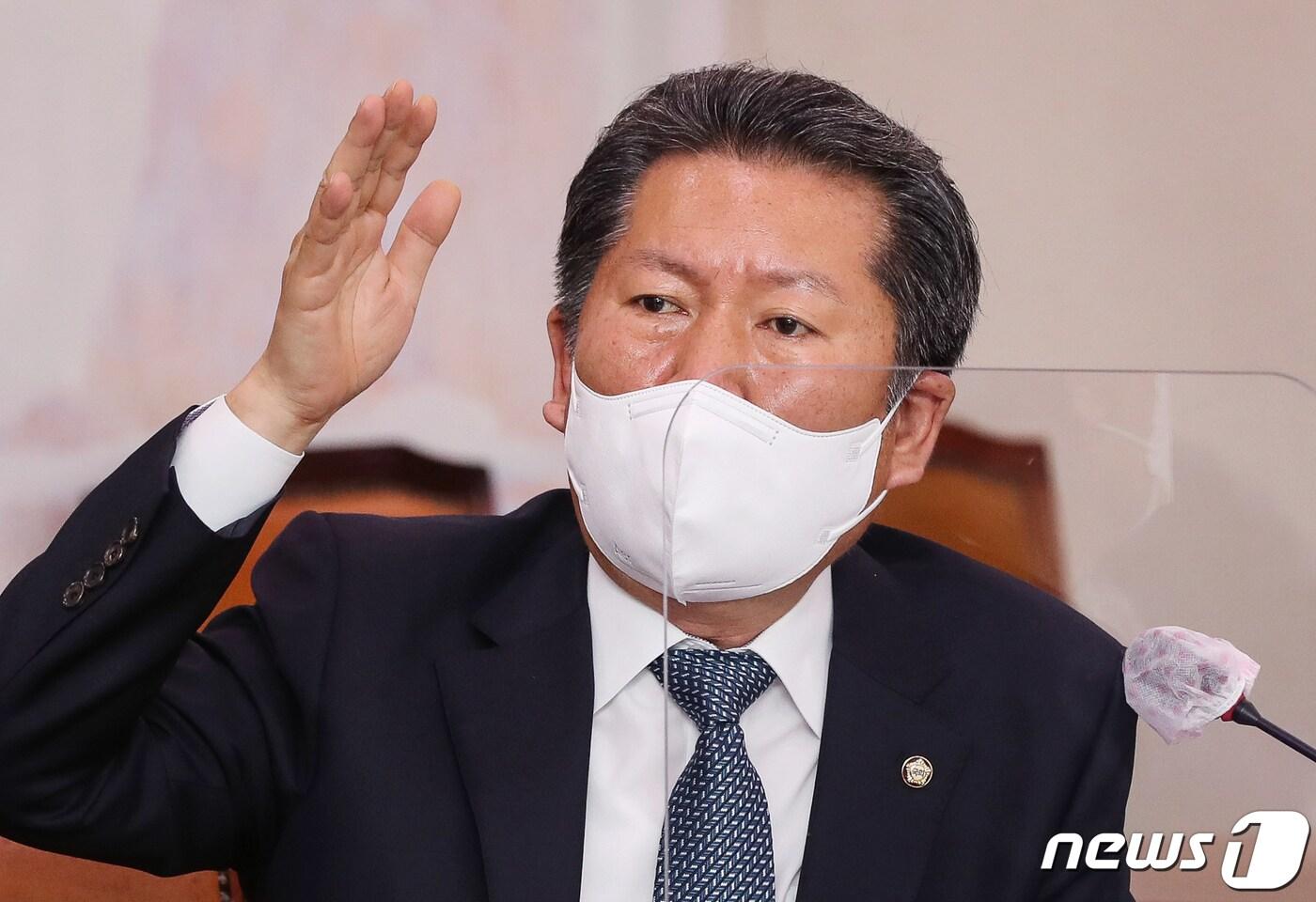 정청래 더불어민주당 의원. (공동취재) 2022.4.26/뉴스1 ⓒ News1 유승관 기자